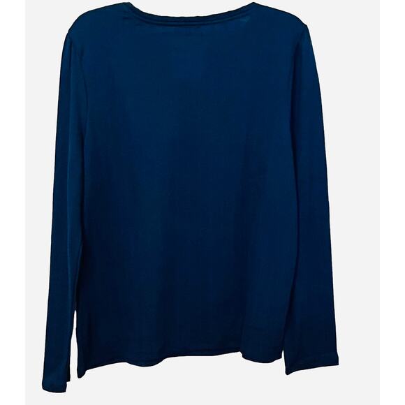 CROFT & BARROW LONG SLEEVE ROUND NECK TOP, WOMENS, XL, NAVY BLUE, CASUAL, NWT - Picture 4 of 10